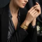 18K Gold Plated Minimalist Bangle Set - Pic Two