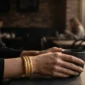 18K Gold Plated Minimalist Bangle Set - Pic Two
