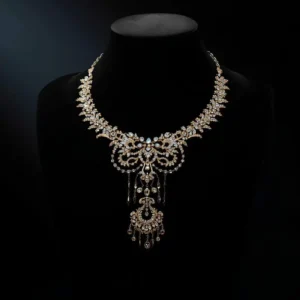 Gold Plated Wedding Statement Necklace - Pic One