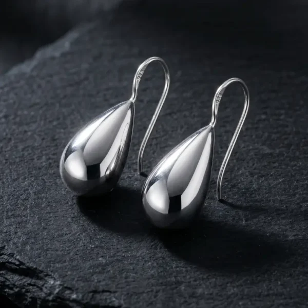 PureGlow 925 Silver Drop Earrings 01 PureGlow 925 Silver Drop Earrings - Pic One